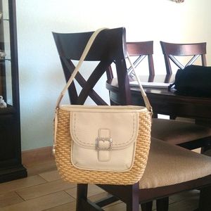 Brighton leather and woven purse